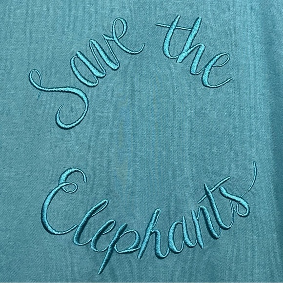 Ivory Ella Sweatshirt Size Medium Blue Pullover Embroidered Crew Neck - Picture 6 of 11